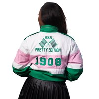 Blouson Racer pour Femme Vert Rose Blanc Zippé Streetwear Léger Élégant Vêtement d'extérieur Automne Respirant Finition Soignée