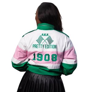 Chaqueta Deportiva para Mujer, Verde, Rosa y Blanca, con Cierre, Estilo Urbano, Ligera, Elegante, Transpirable, para Otoño - Product Image 3