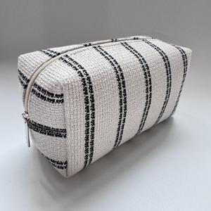 Bolsa de Viaje Cosmética de Yute Ecológica y Natural con Cierre, Organizador de Maquillaje - Product Image 1