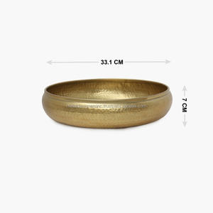 Bandeja decorativa de latón martillado redonda de Metal, juego de diseño atractivo de último diseño, bandejas en forma de cuenco - Product Image 3