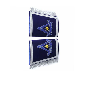 Manchettes de regalia maçonniques de haute qualité, brodées à la main, écologiques, avec épingle de sécurité magnétique, personnalisables - Product Image 4