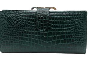 WRIZA Croco <b>Print</b> Genuine Leather Women Wallet Clutch RFID Protection Daily Use <b>Large</b> Capacity Purse 10 Card Slots Fits 6.5 Inch - Product Image 2