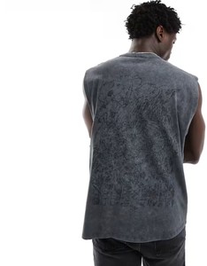 T-shirt ample sans manches en coton pour homme, coupe oversize, personnalisable rapidement pour le sport et la gym, 100% coton tissé, séchage rapide - Product Image 6