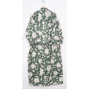 Magnifique Robe de Nuit Longue en Coton Imprimé Floral Numérique pour Femme, Col en V, Cordon de Serrage à l'Avant, Poches, Style Romantique Automne - Product Image 6