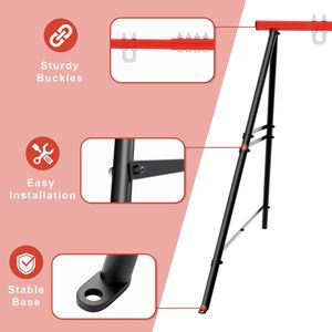 Structure de balançoire robuste en A, capacité de 880 lb, cadre en métal thermolaqué avec barres latérales supplémentaires pour usage extérieur - Product Image 2