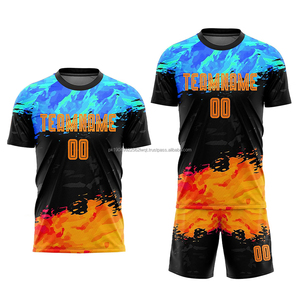 Maillots de football pour hommes adultes imprimés par sublimation uniformes 100% polyester séchage rapide et respirant couleurs personnalisées vêtements de sport de football - Product Image 6