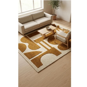 Hand Tufted Wool <b>Rug</b> with Structured Weave Anti-Slip Thick Pile Modern Design for Durable Use Busy Interior <b>Spaces</b> Customization - Product Image 1