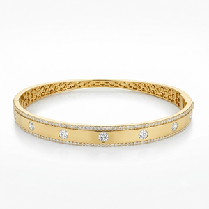 Bracelets en or jaune 14 carats avec diamants de laboratoire taille brillant ronds, certifiés IGI, pour usage quotidien, style classique, prix de gros - Product Image 1