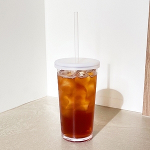 Clear Plastic Cold <b>Cup</b> 500ml 17oz Hard Plastic Reusable Tumbler Custom Wholesale <b>with</b> <b>Straw</b> Silicone <b>Lid</b> - Product Image 3