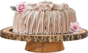 Antique Design Round Wooden Cake <b>Stand</b> With Live Edge Serving Tray for <b>Cupcake</b> Display Dessert Presentation Wedding Party Use - Product Image 3
