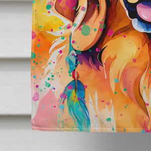 Grand Polyester Multicolore Hippie Dawg Maison Drapeau Golden Retriever Cour Bannière Oeuvre Porche Manches Poteau Décoratif Tenture Murale - Product Image 4