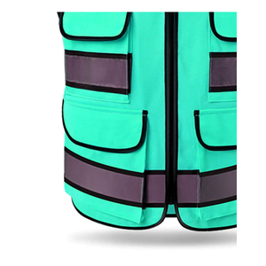 New Reflective Safety <b>Vest</b> With Pockets And Adjustable Straps For Construction Sites Custom Logo Safety <b>Vest</b> for Unisex - Product Image 3