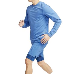 T-shirts de gym professionnels pour hommes logo personnalisé vente à chaud hauts à la mode coupe ajustée 100% coton manches complètes - Product Image 2