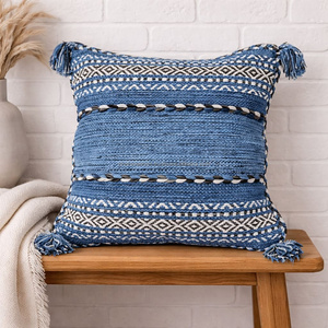 Cojín Decorativo con Rayas, Funda de Cojín Tejida Estilo Boho, Patrón Horizontal en Capas, Decoración Rústica para el Hogar - Product Image 6