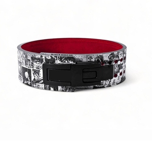 Men's Weight Lifting <b>Belt</b> Adjustable Breathable Waist Support Buckle Closure Strength Training Gym <b>Belt</b> Comic Print <b>Red</b> Interior - Product Image 2
