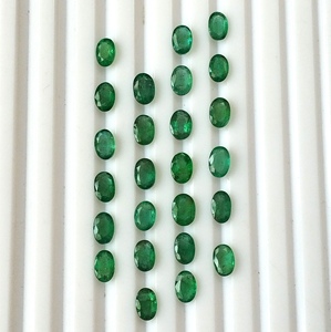 Émeraude calibrée 11,50 carats, naturelle du Zambie, taille ovale 6x4 mm, facettée, pierre précieuse translucide, lot de 25 pièces pour bracelet tennis - Product Image 1