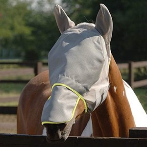 Meilleur masque anti-mouches pour chevaux, respirant, anti-moustiques, élastique, confortable, de haute qualité, protection du visage, masque de protection avec protection des oreilles - Product Image 3