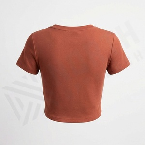 Camiseta Corta Personalizada con Estampado a Color para Mujer, Camiseta de Algodón de Manga Corta, Ropa Casual de Moda - Product Image 2