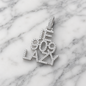 Pendentif unisexe tendance hip-hop personnalisé avec lettre, numéro ou initiale, en argent 925 plaqué rhodium et moissanite, pour fêtes et usage quotidien - Product Image 1