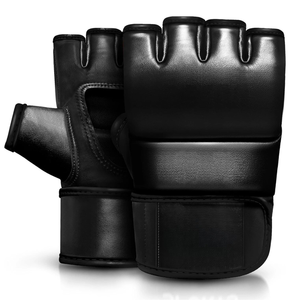 Gants de MMA en cuir à demi-doigts avec fermeture Velcro, unisexes, pour l'entraînement aux arts martiaux - Product Image 2