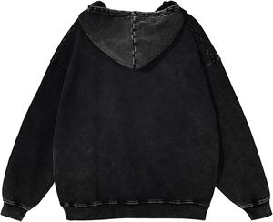 Sudadera con capucha y cremallera completa para hombre, 100% algodón, de peso pesado, estilo vintage con lavado ácido, diseño personalizado, ropa urbana, venta al por mayor - Product Image 2