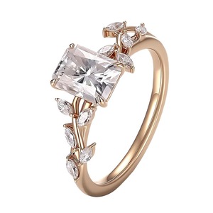 14K Yellow Gold Fancy Light Diamond Ring Colored Diamond Engagement Ring Elegant Minimal Wedding Fine Jewelry - Product Image 1