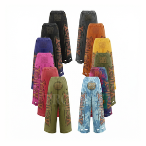 Pantalones Deportivos de Lona de Primera Calidad con Diseño Gráfico Desgastado, Corte Holgado a la Moda, Detalle de Dobladillo Desgarrado, Cómodos, Estampado por Transferencia de Calor - Product Image 1
