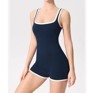 ชุดบอดี้สูทกีฬาแบบยูนิเซ็กซ์ ซับแรงกระแทก ชุดออกกำลังกาย ชุดโยคะเซ็กซี่ ผ้าริบ ยืดหยุ่นสูง 100% โพลีเอสเตอร์ แห้งเร็ว - Product Image 1