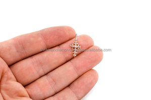 Vintage Religious 14K <b>Solid</b> <b>Gold</b> Hip Hop <b>Pendant</b> Necklace Sparkling Natural Diamond Jesus Filigree Cross Fine <b>Pendants</b> Charms - Product Image 2