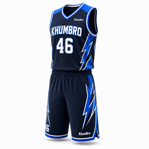 Uniforme de Baloncesto Azul Marino Eléctrico Personalizado, Jersey y Pantalones Cortos de Secado Rápido para Hombre, Kit de Equipo, Fabricante OEM - Product Image 2
