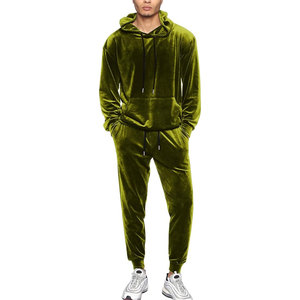 Mens <b>Winter</b> <b>Maternity</b> 2-Piece Velour Tracksuits with Hooded <b>Jacket</b> and Pants-Sport Jogging Outfit - Product Image 4