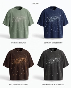 เสื้อยืดพรีเมียมสีดำของ OEM Micah Corporation ผ้าฝ้าย 100% ป้องกันขนร่วง ทรงหลวม แขนสั้น สไตล์ลำลอง สำหรับผู้ชายและผู้หญิง คอกลม น้ำหนัก 260 กรัม - Product Image 3