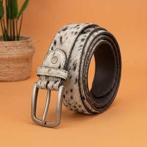 Riveted <b>Vintage</b> Cowhide Leather <b>Belt</b> Solid Pin Buckle Rectangular Alloy Casual Durable Riveted 3.5cm Width 120cm - Product Image 4