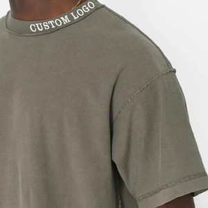 Camiseta deportiva de cuello redondo, estilo boxy, oversize, streetwear, de algodón 100% de alto gramaje, corte cropped para hombre - Product Image 6