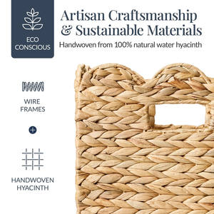 ตะกร้าลายดอกผักตบชวาธรรมชาติ ผลิตในเวียดนาม ราคาขายส่ง - Product Image 5