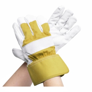 Gants de sécurité industriels haut de gamme en cuir de chèvre pleine fleur, anti-vibration, avec manchette de protection, pour travaux lourds et de rigging au Canada - Product Image 4