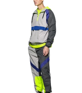Chaqueta Cortavientos Personalizada para Hombre, 100% Nailon, Estilo Deportivo Urbano, con Capucha y Cierre de Cremallera, Diseño Color Block - Product Image 5