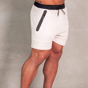 กางเกงขาสั้นเล่นกีฬาสำหรับผู้ชายผ้าฝ้าย100% ระบายอากาศได้มีเชือกผูกเอวแบบลำลองลายพื้นออกแบบโลโก้ได้ตามต้องการสำหรับฤดูร้อน - Product Image 3