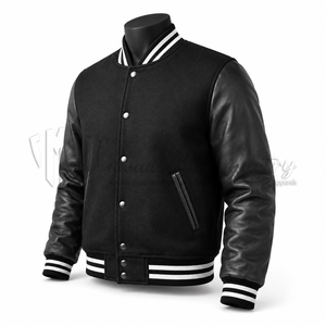 Chaqueta Varsity Personalizada con Cuerpo de Lana y Mangas de Cuero, Chaqueta Letterman, Fabricante de Marca Privada OEM - Product Image 3