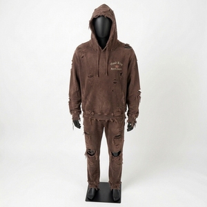 Chándales de invierno para hombre de diseño personalizado, estilo urbano, corte regular, con efecto desgastado y rotos. - Product Image 6