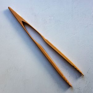 Wooden Beech Tong 25x3cm Long Cheap <b>Bread</b> <b>Toaster</b> Pizza Salad Vegetable Food Cooking Kitchen Serving Food Clip From India - Product Image 3