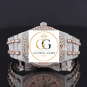Reloj de Diamantes Moderno de Primera Calidad, Totalmente Cubierto de Diamantes, con Esfera Dorada, para Uso Corporativo y Nocturno, Disponible a Precio de Fábrica - Product Image 2