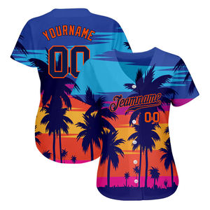 Camiseta de Béisbol Personalizada con Estampado por Transferencia de Calor en Color Naranja de la Marina Real, Transpirable, de Secado Rápido, con Cuello en V - Product Image 2