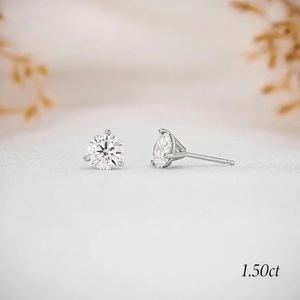 Boucles d'oreilles à visser en moissanite VVS de 3 mm à 10 mm |   Clous d'oreilles en argent sterling 925 de luxe avec diamants |   Bijoux Hip Hop classiques unisexes - Product Image 5