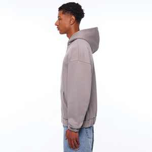 Vente en gros de sweats à capuche zippés personnalisés grande taille en polaire avec impression numérique et broderie, chauds et surdimensionnés pour hommes - Product Image 2