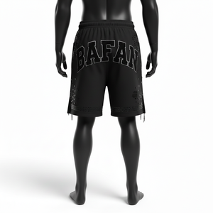 Shorts cortavientos para mujer, tela de nailon premium, color negro, ajuste casual, parche bordado en chenilla, logotipo personalizado, shorts para mujer - Product Image 6