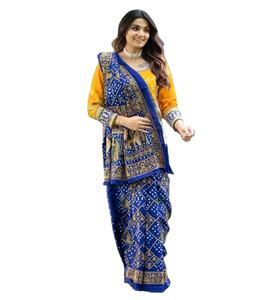 Dernier Designer Pure Gajji Soie Bandhani Imprimé Saree Par Fab Zone - Product Image 1