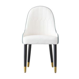Set di 2 Sedie da Pranzo Moderne in Ecopelle Bianche e Blu con Gambe in Metallo per Soggiorno, Sala da Pranzo o Sala Ricevimenti - Product Image 5