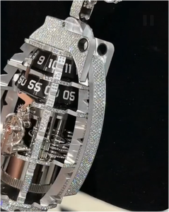 Colgante de Plata 925 de Lujo con Diseño de Granada Hip-hop y Moissanita, Unisex, Venta Directa de Fábrica con Certificado GRA - Product Image 4