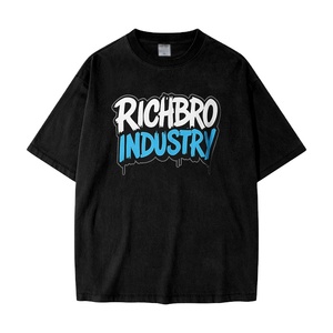 Camiseta de algodón informal para el día a día para hombre, ropa de calle básica con estampado personalizado de ajuste relajado del fabricante OEM/ODM Richbro Industry - Product Image 2